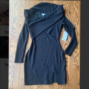 Black, fitted, off the shoulder Tobi dress